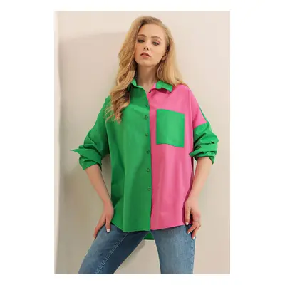 Bigdart Color Block Shirt - Green