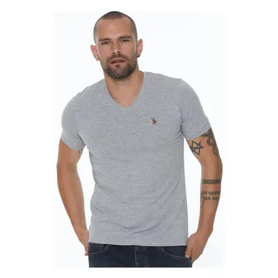 T8568 DEWBERRY V-NECK MEN'S T-SHIRT-GREY