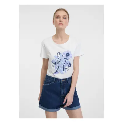 Orsay Women's White T-Shirt with Short Sleeves - Women