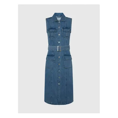 Navy blue women's denim midi dress Pepe Jeans - Women