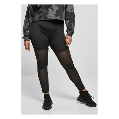 Women's Transparent Tech Mesh High Waisted Leggings - Black