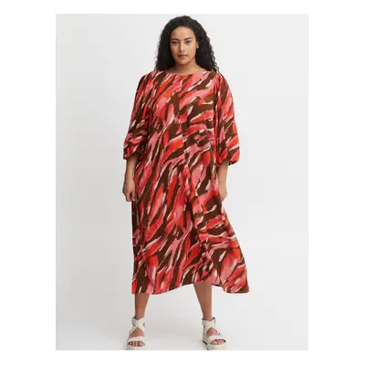 Brown-red women's patterned maxi dress Fransa - Women's