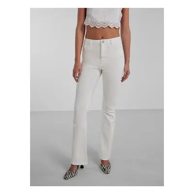 White Women's Flared Fit Jeans Pieces Peggy - Women