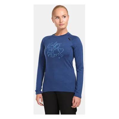 Women's functional T-shirt with long sleeves KILPI MAVORA TOP-W Dark blue