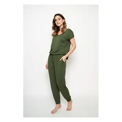 Paramo women's jumpsuit, short sleeves, long legs - khaki