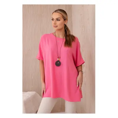 Oversized blouse with pendant light pink color