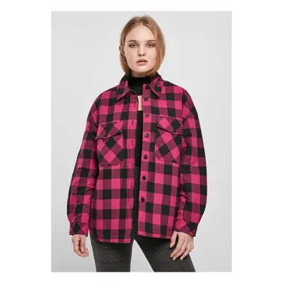 Women's flannel padded overshirt wildpurple/black