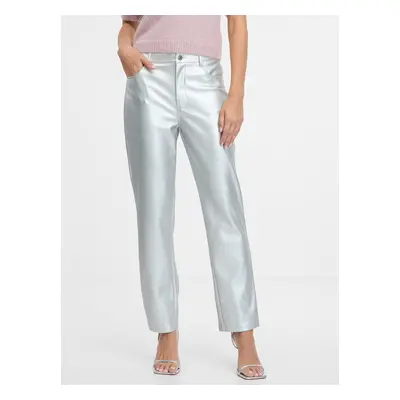 Silver women's straight fit trousers ORSAY - Women's