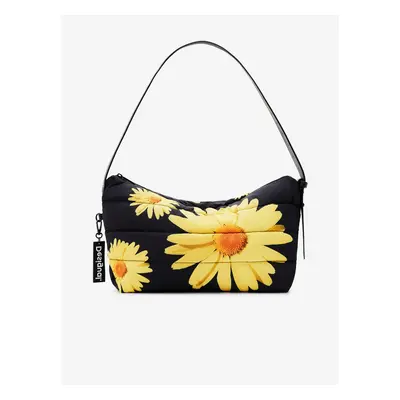 Yellow-Black Womens Flowered Handbag Desigual Margaritas Dover - Women