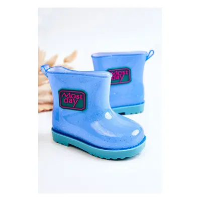 PG3 Gyermek Brokát Galoshes Blue Rain