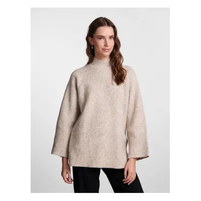 Beige Women's Ribbed Oversize Sweater Pieces Jade - Women's