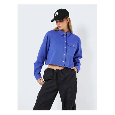 Blue Denim Cropped Shirt Noisy May Maddy - Women