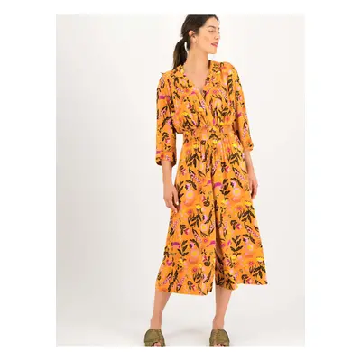 Orange Ladies Floral Culottes Overall Blutsgeschwister - Ladies