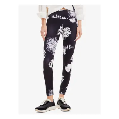 White and Black Women Patterned Leggings Desigual Agnes - Women