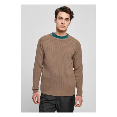 Ribbed raglan sweater darkkhaki