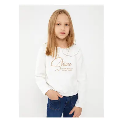 LC Waikiki Baby Collar Embroidered Long Sleeve Girl's Sweatshirt