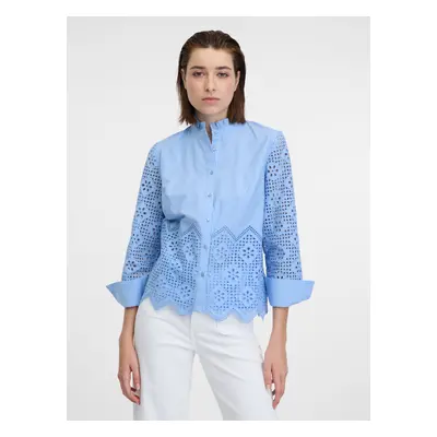 Orsay Light blue lady blouse with decorative details - Women