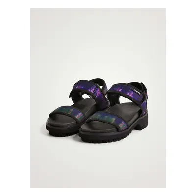 Purple and Black Desigual Track Sandal - Women