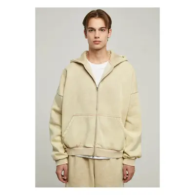 90s Zip-Up Hoodie in Heavy Stone Washed Beige