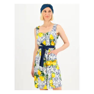 Yellow-White patterned dress Blutsgeschwister - Women