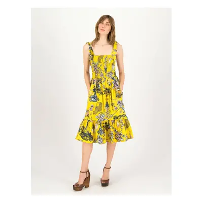 Yellow Women Floral Dress Blutsgeschwister Seaside Picknick Love - Women