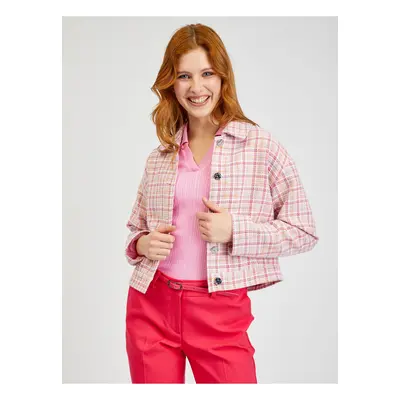 Orsay Pink Ladies Plaid Jacket - Ladies