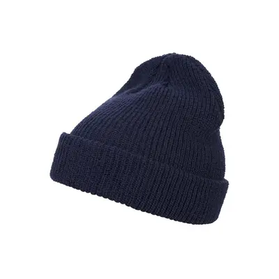 Long knitted hat in a navy design