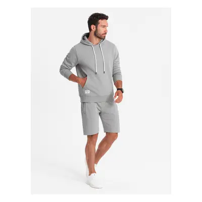 Ombre Men's sweatshirt set kangaroo sweatshirt + shorts