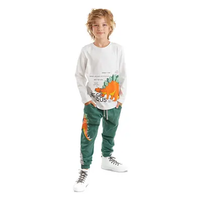 Denokids Stegosaurus Boy's Long Sleeve T-shirt Trousers Set