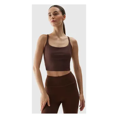 Women's 4F Recycled Yoga Crop Top - Brown