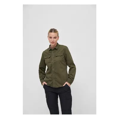 Women's vintage long sleeve shirt olive