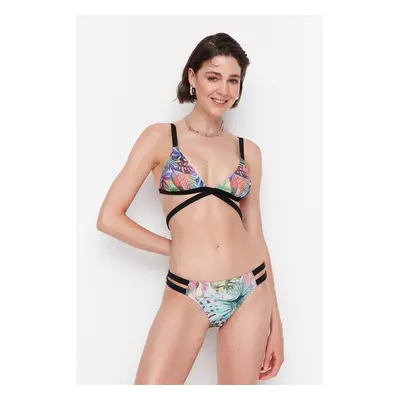 Trendyol Tropical Print Bikini Top