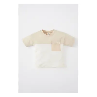 DEFACTO Baby Boy Crew Neck Color Block Short Sleeve T-Shirt