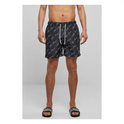 Swim shorts pattern blackscriptlogo