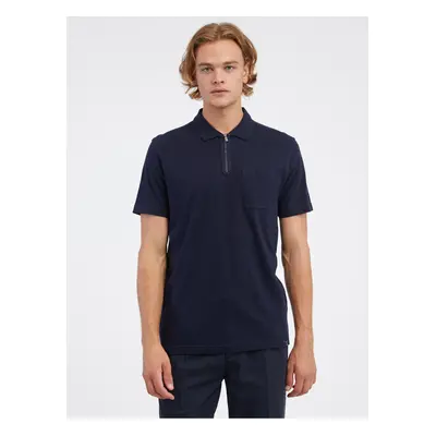 Dark blue men's polo shirt LERROS - Men