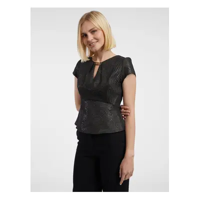 Orsay Black Ladies Patterned Blouse - Women