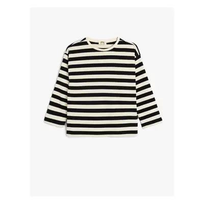 Koton Striped T-Shirt Long Sleeve Crew Neck Cotton