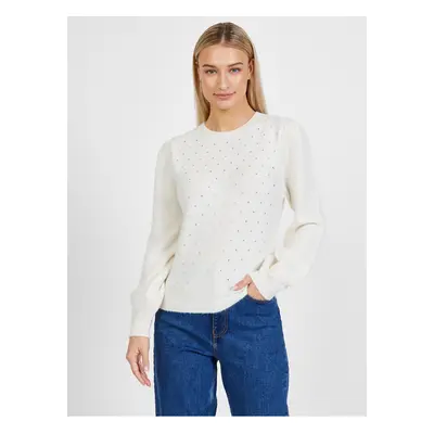 White Women Patterned Sweater with Balloon Sleeves Liu Jo - Women