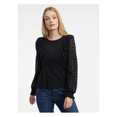 Orsay Black Ladies Patterned Blouse - Women