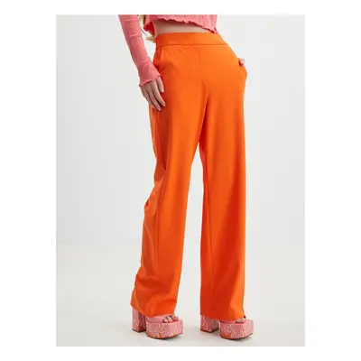 Women's Orange Wide Trousers VERO MODA Cookie Lis - Women