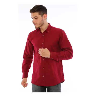 G721 DEWBERRY MEN'S SHIRT-BURGUNDY