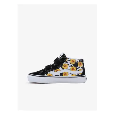 Yellow-black girls' ankle sneakers with suede details VANS SK8 - Girls