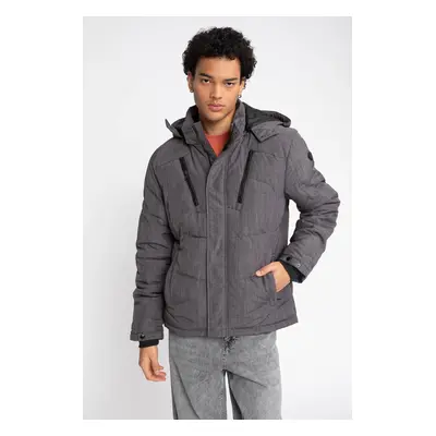 DEFACTO Thermal Insulated Detachable Hooded Fleece Lined Waterproof Puffer Jacket