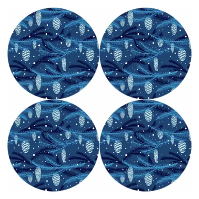 Bertoni Home Unisex's Round Table Pads Set Cone Navy Blue