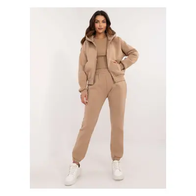 Dark beige tracksuit with top