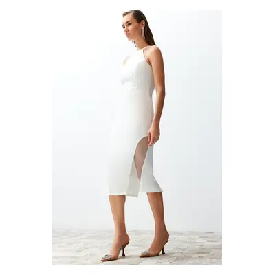 Trendyol Bridal White Shiny Stone Woven Wedding / Wedding Elegant Evening Dress