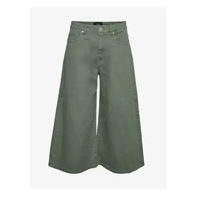 Green cropped wide-leg jeans VERO MODA Clive - Women