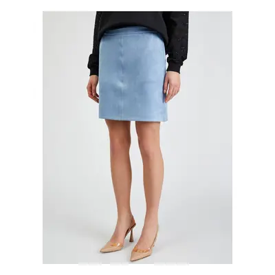 Orsay Light blue skirt for women in suede finish - Ladies