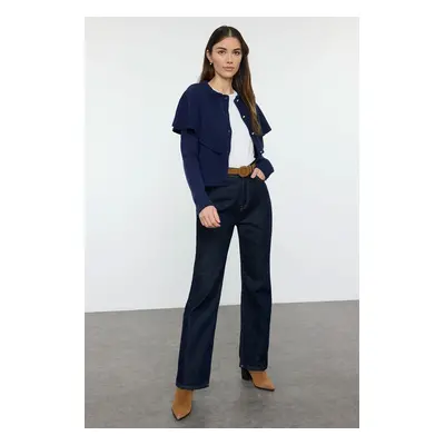 Trendyol Navy Blue Buttoned Knitted Cardigan