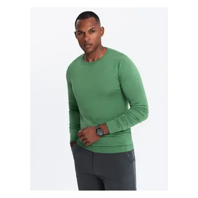 Ombre Classic men's sweater with round neckline - green